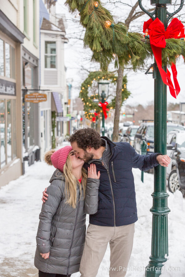 Winter engagement photography Petoskey Northern Michigan outdoor