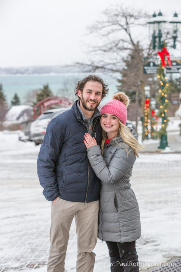 Winter engagement photography Petoskey Northern Michigan outdoor