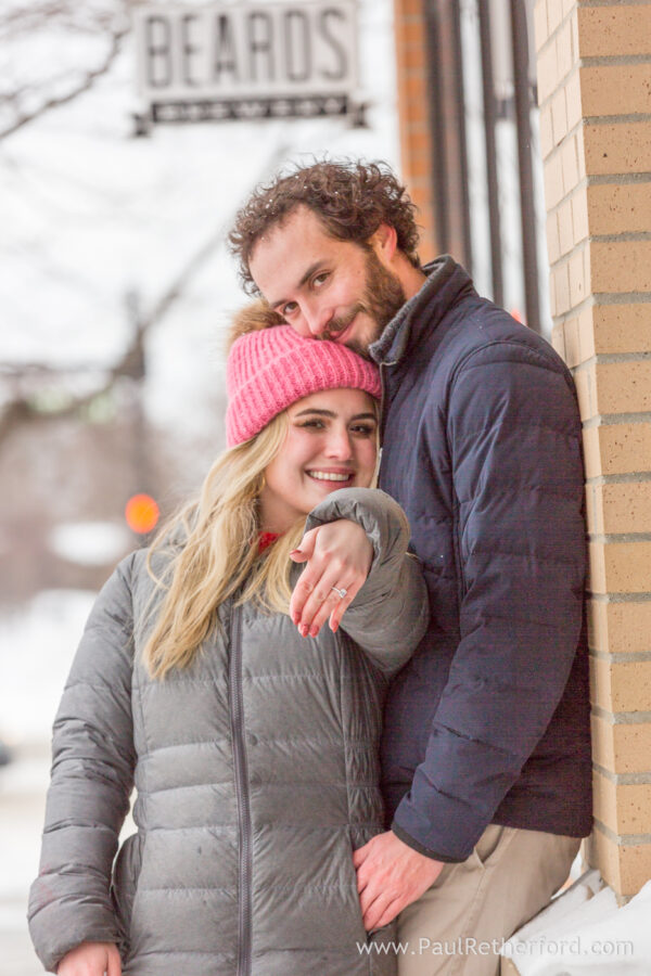 Winter engagement photography Petoskey Northern Michigan outdoor