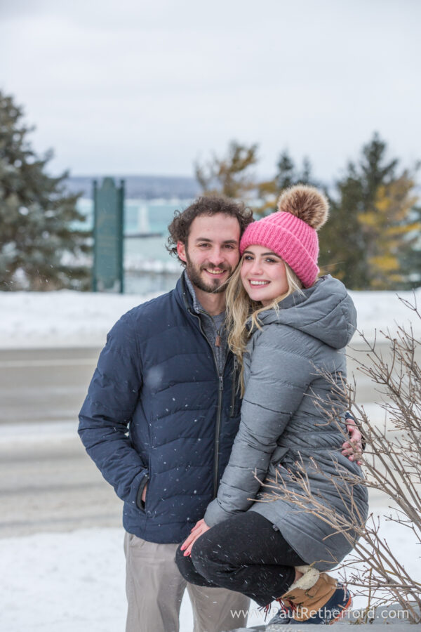 Winter engagement photography Petoskey Northern Michigan outdoor