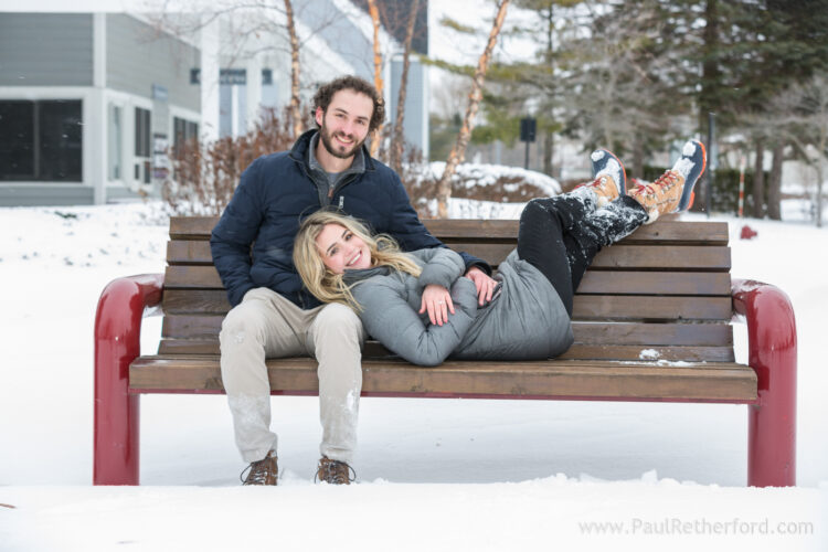 Winter engagement photography Petoskey Northern Michigan outdoor