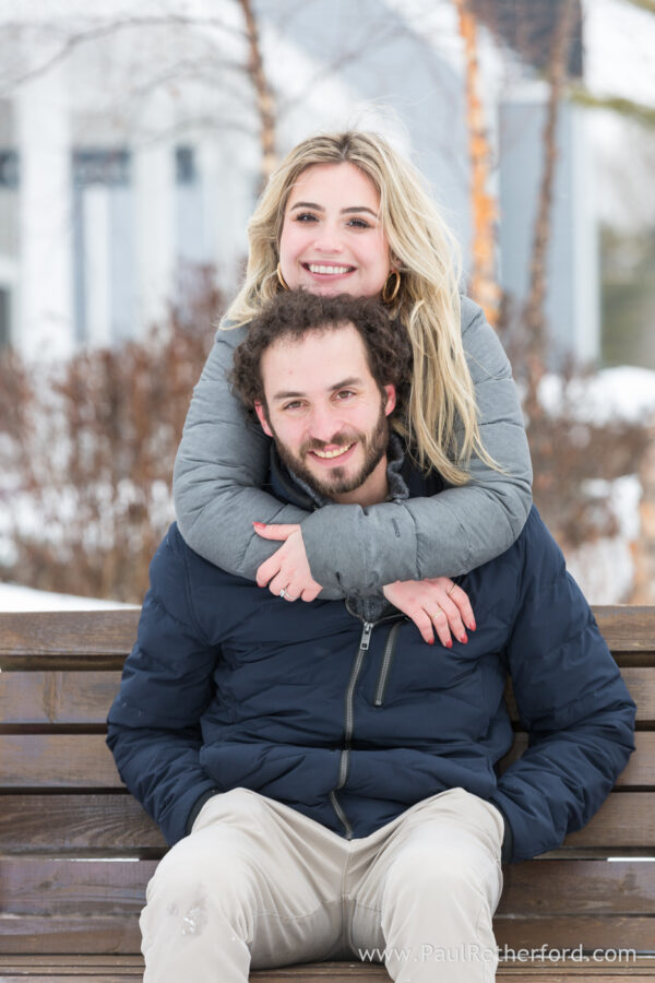 Winter engagement photography Petoskey Northern Michigan outdoor