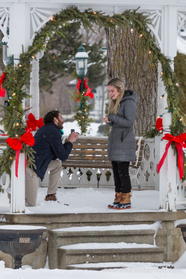 Winter engagement photography Petoskey Northern Michigan outdoor
