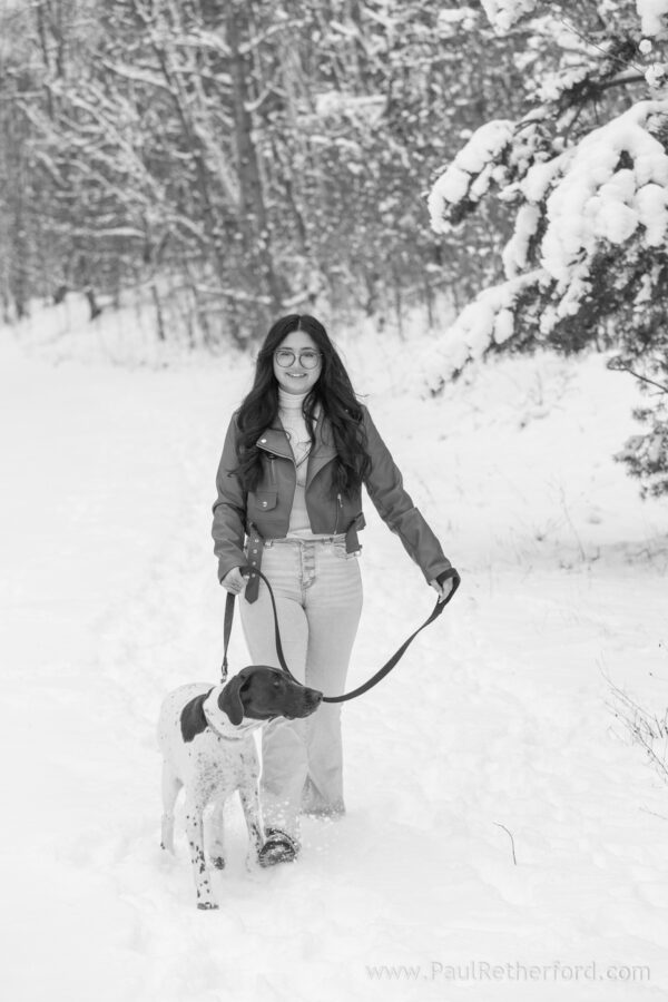 Winter snow senior high school photography Petoskey Northern Michigan
