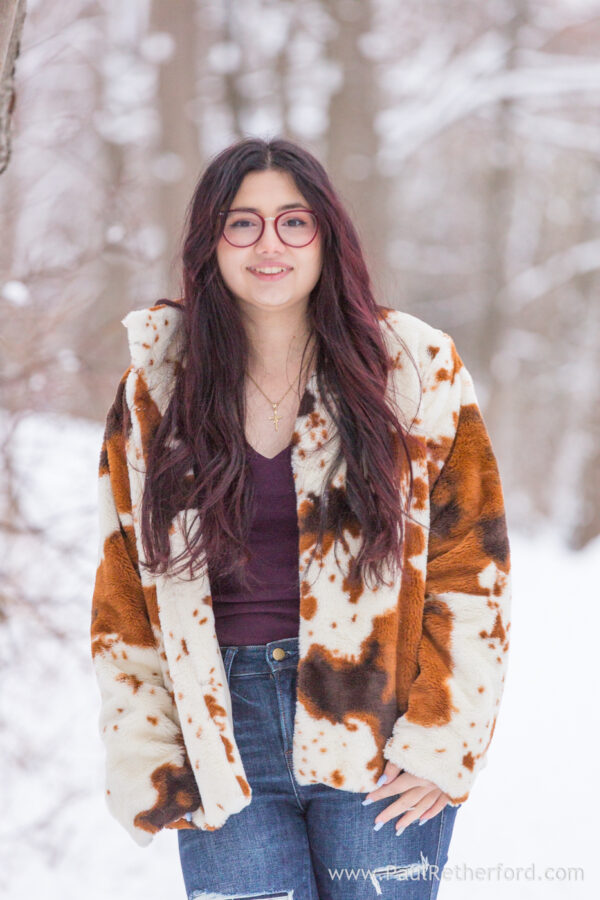 Winter snow senior high school photography Petoskey Northern Michigan