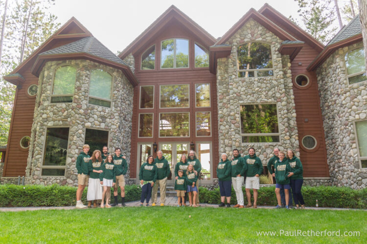 Mullet Lake large family photography session lake house rental property photographer