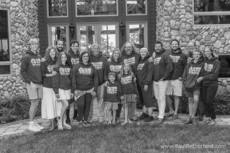 Mullet Lake large family photography session lake house rental property photographer