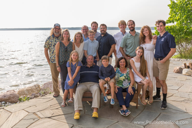 Mullet Lake large family photography session lake house rental property photographer