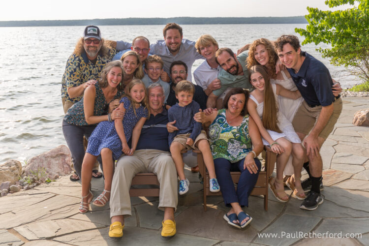 Mullet Lake large family photography session lake house rental property photographer