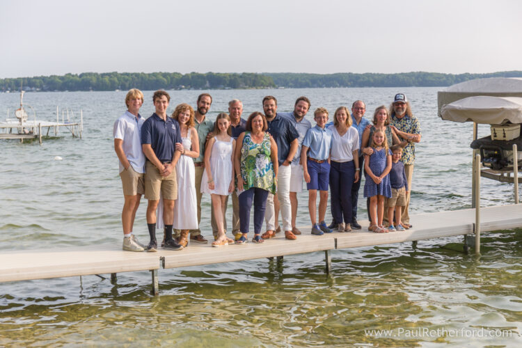 Mullet Lake large family photography session lake house rental property photographer