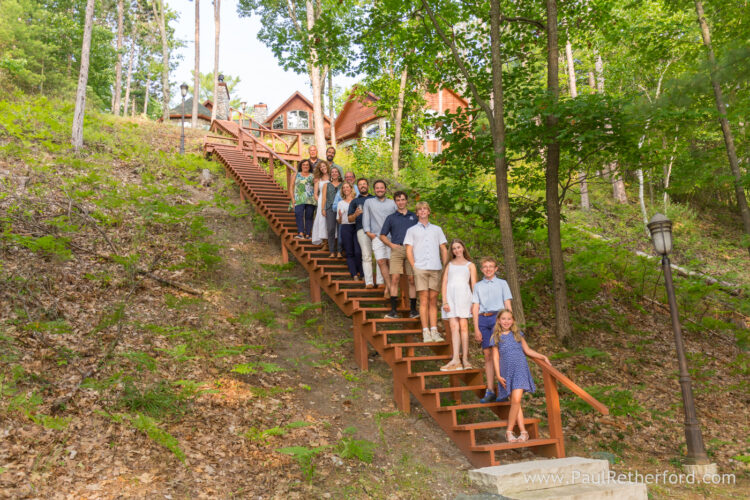 Mullet Lake large family photography session lake house rental property photographer
