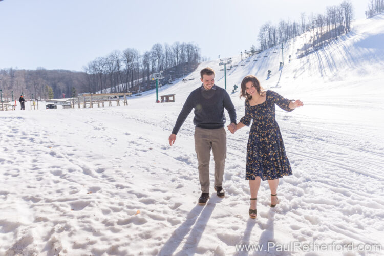 Winter Engagement Nub's Nob Ski Area Photography Harbor Springs