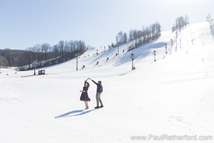 Winter Engagement Nub's Nob Ski Area Photography Harbor Springs