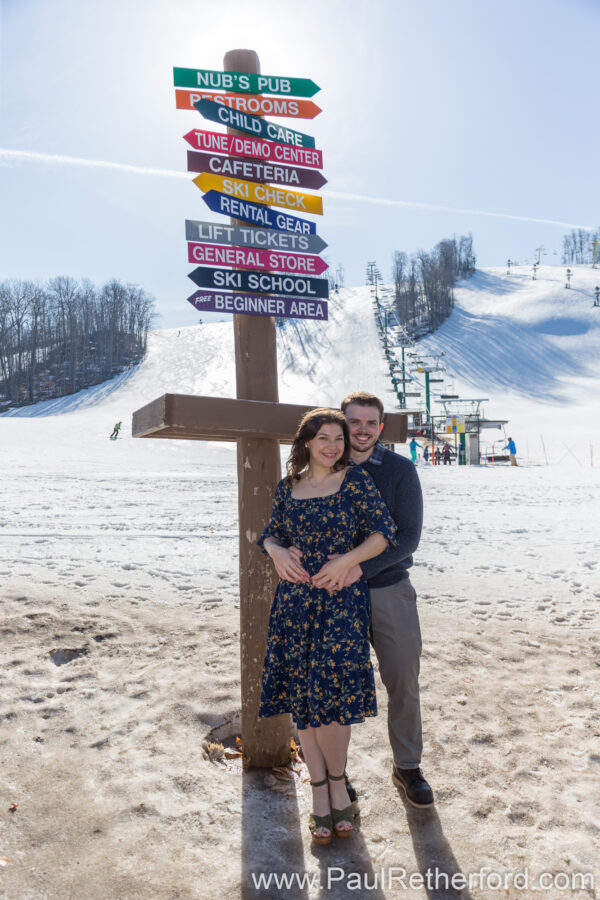 Winter Engagement Nub's Nob Ski Area Photography Harbor Springs