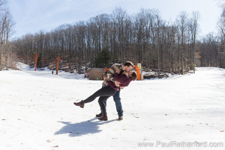 Winter Engagement Nub's Nob Ski Area Photography Harbor Springs