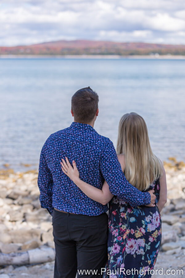 Surprise Engagement Petoskey Lake Michigan