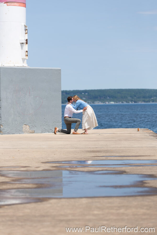 Petoskey Lighthouse Pier Bayfront Park Engagement