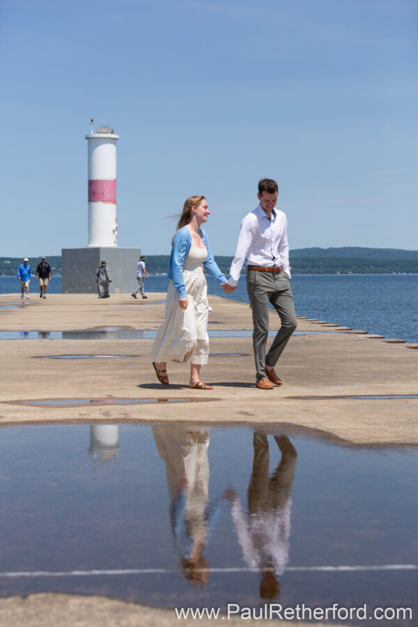 Petoskey Lighthouse Pier Bayfront Park Engagement