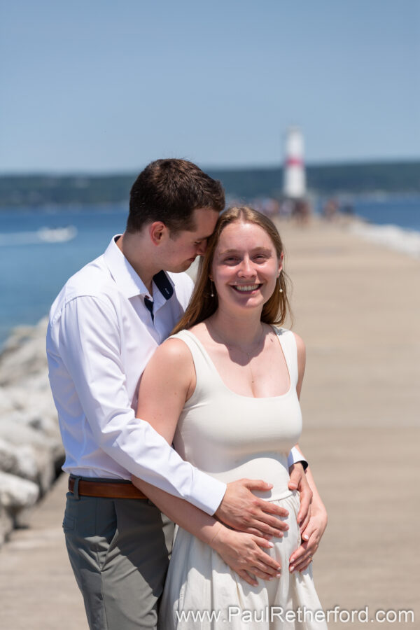 Petoskey Lighthouse Pier Bayfront Park Engagement