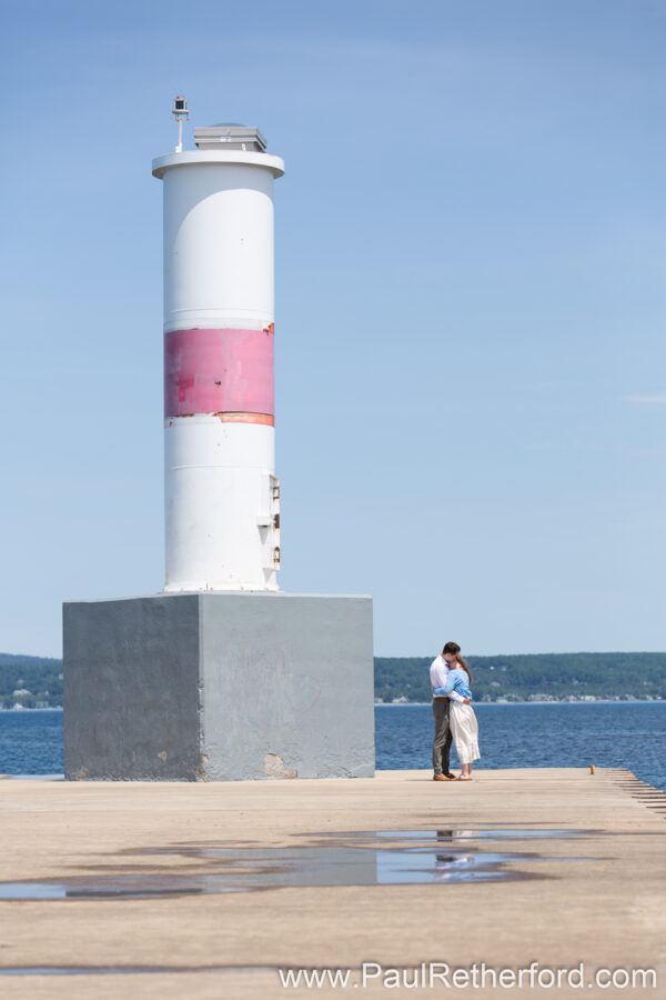 Petoskey Lighthouse Pier Bayfront Park Engagement