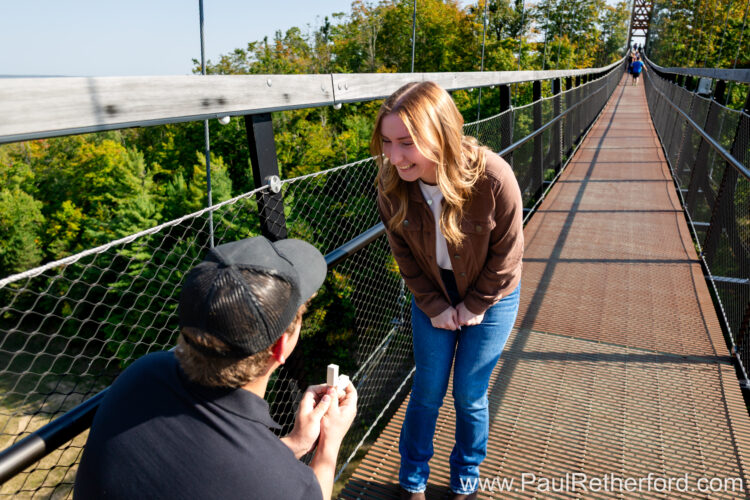 Engagement Photography Boyne Mountain Resort Skybridge