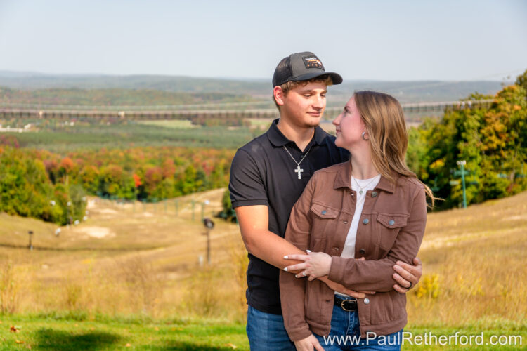 Engagement Photography Boyne Mountain Resort Skybridge