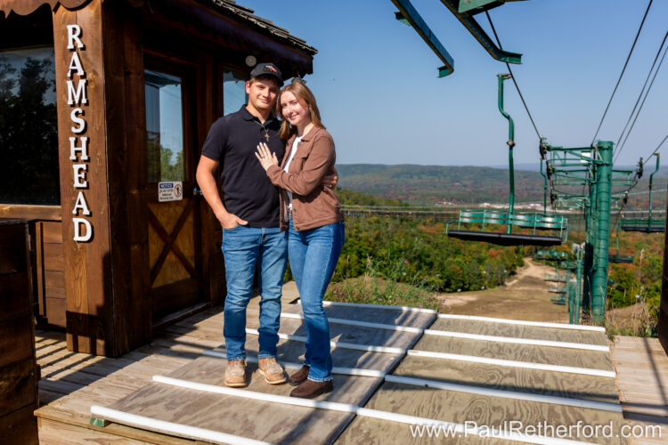 Engagement Photography Boyne Mountain Resort Skybridge