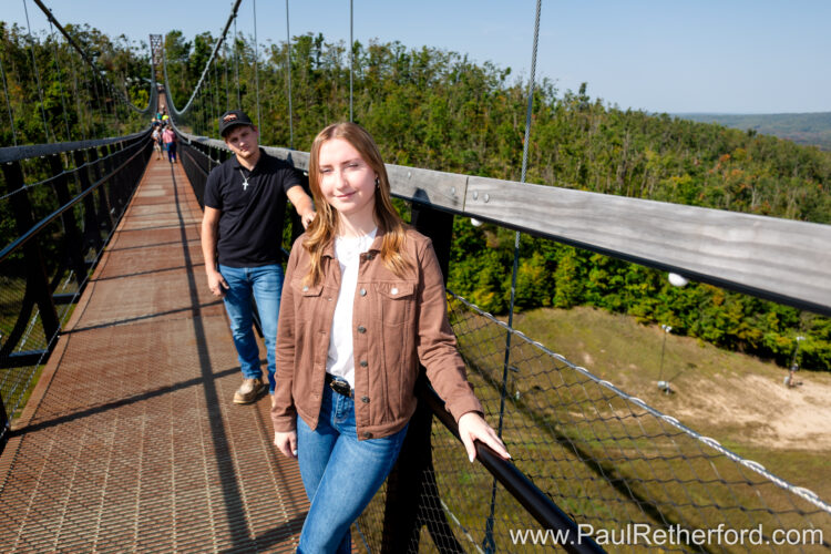 Engagement Photography Boyne Mountain Resort Skybridge