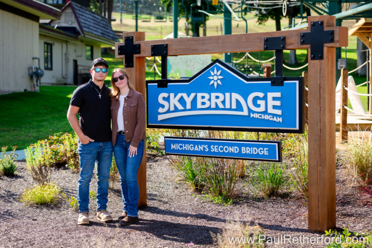 Engagement Photography Boyne Mountain Resort Skybridge