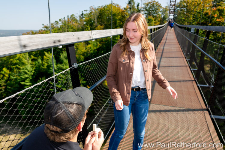 Engagement Photography Boyne Mountain Resort Skybridge