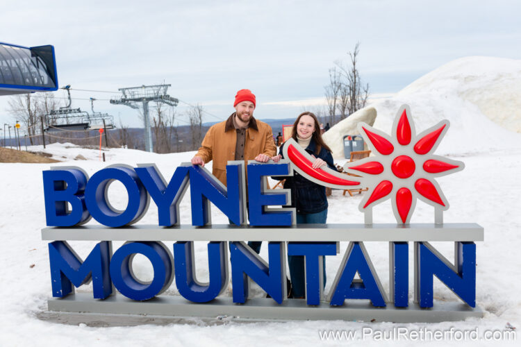 Boyne Mountain Resort Skybridge Engagement Photography