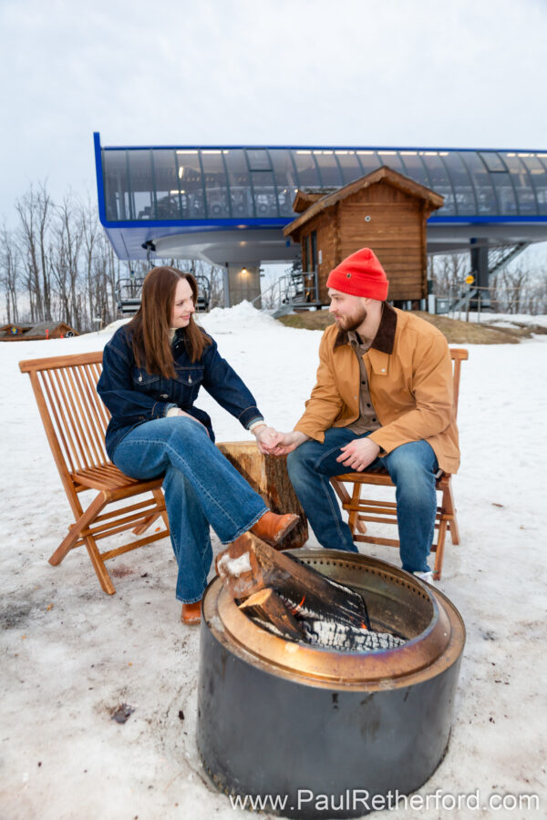 Boyne Mountain Resort Skybridge Engagement Photography