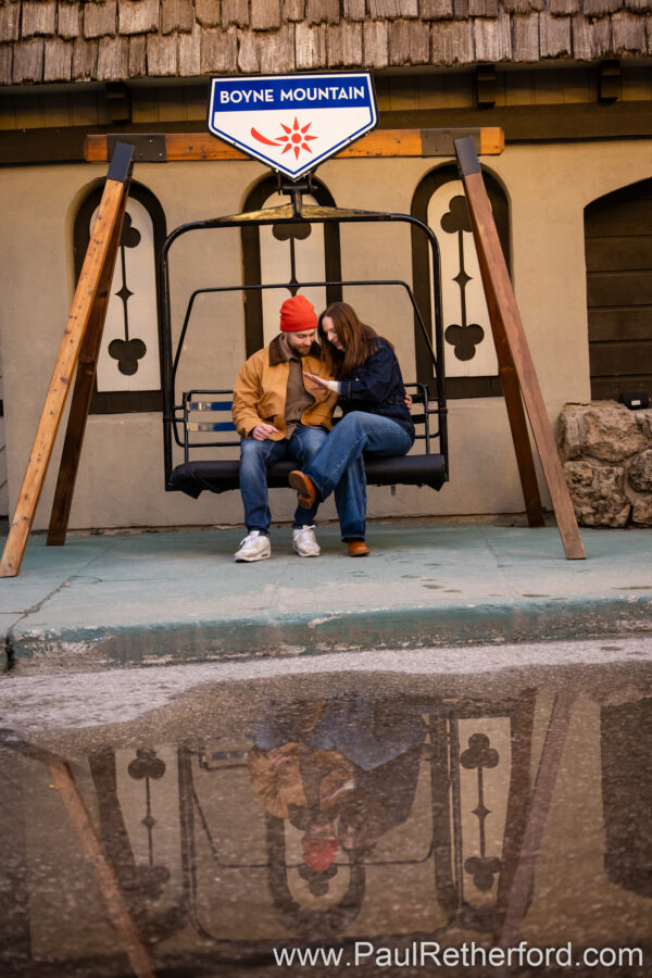 Boyne Mountain Resort Skybridge Engagement Photography