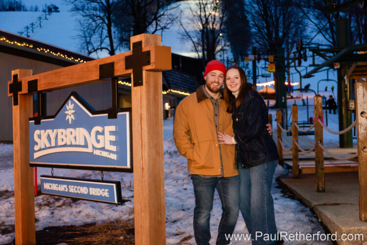 Boyne Mountain Resort Skybridge Engagement Photography